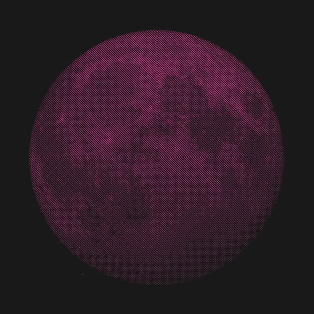 Minimal Pink Moon Mono color Moon Fake 3D by pelagio