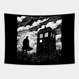 TARDIS Noir Tapestry