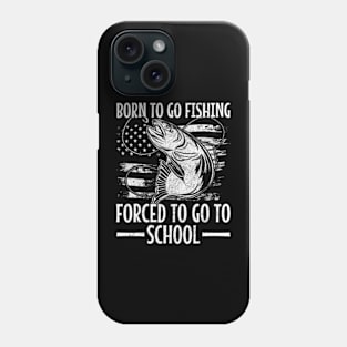 Born To Go Fishing Bass Fish Fisherman Boy Kid Fishing Phone Case