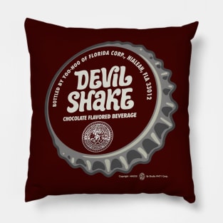 Vintage Devil Shake Chocolate Beverage Bottlecap Pillow