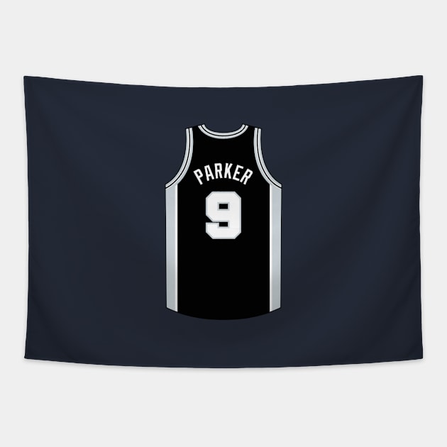 Tony Parker San Antonio Jersey Qiangy Tapestry by qiangdade