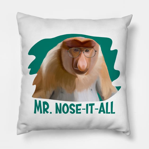 Punny Proboscis Monkey Pillow by Suneldesigns