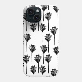 Vintage palm trees black on white Phone Case