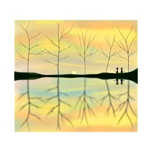 Sunrise over a lake T-Shirt