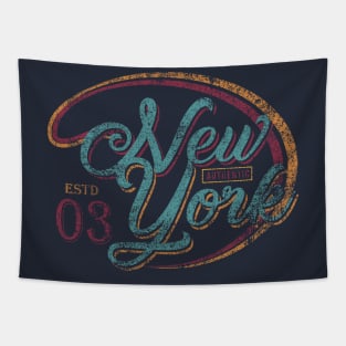 Vintage New York Typography Tapestry