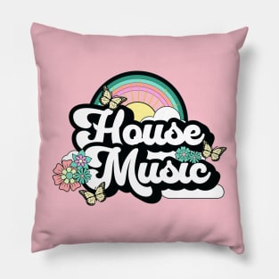 HOUSE MUSIC  - Rainbow Butterfly (yellow/blue) Pillow