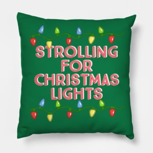 Strolling for Christmas Lights- Red with Xmas Lights Pillow