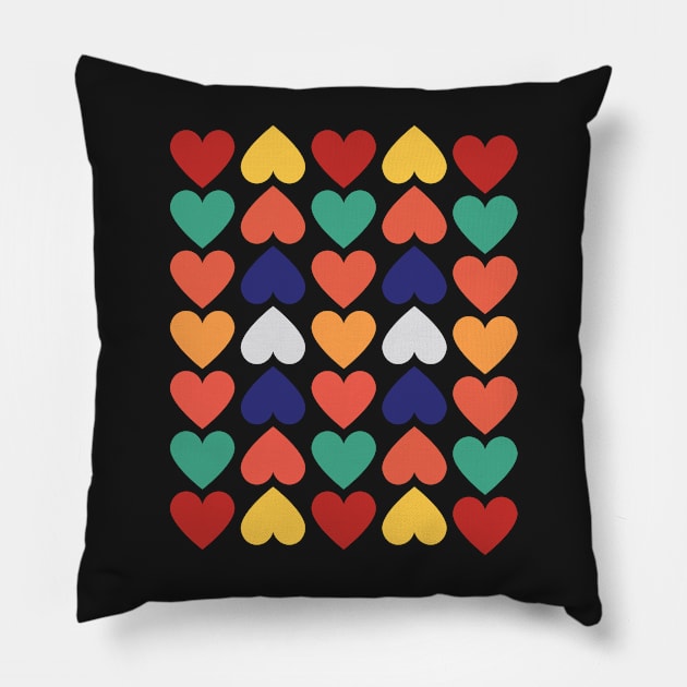 Multicolor Hearts Pillow by ViralAlpha