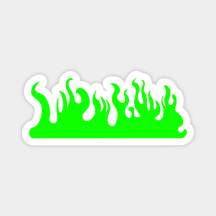 Wide Green Flames Magnet