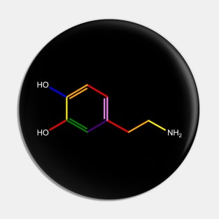 Dopamine Rainbow Molecule Chemistry Pin