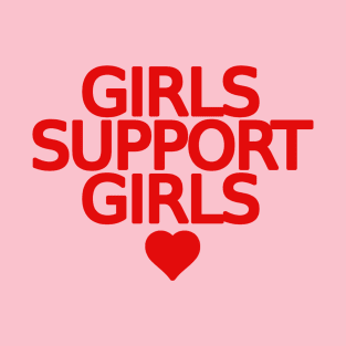 Girls Support Girls Heart Feminist T-Shirt