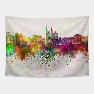 Angers skyline in watercolor background Tapestry