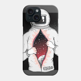 Astronaut with Universe inside T-Shirt Phone Case