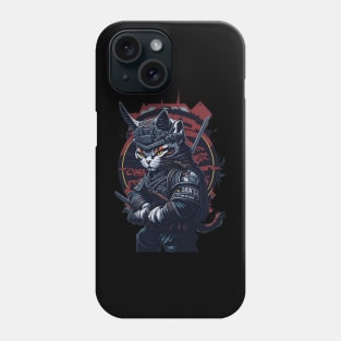 Samurai cat hip hop Phone Case