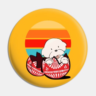 Dog in the Egg Pin