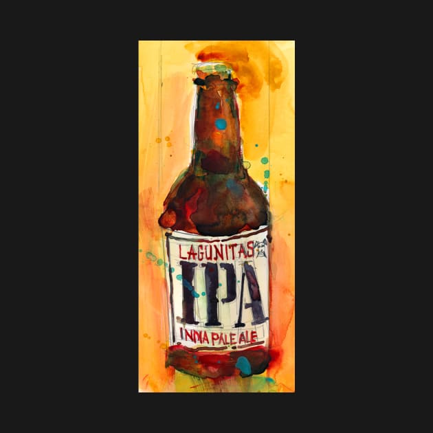 IPA Lagunitas Beer Art Print from Original Watercolor by dfrdesign