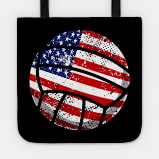 Volleyball American Flag 4Th Of July Tote