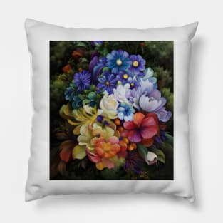 colourful bouquet of flowers Pillow