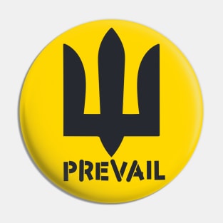 Ukraine will Prevail (stacked single color) Pin