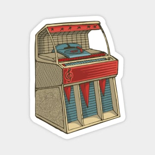 Grunge Retro Jukebox Magnet