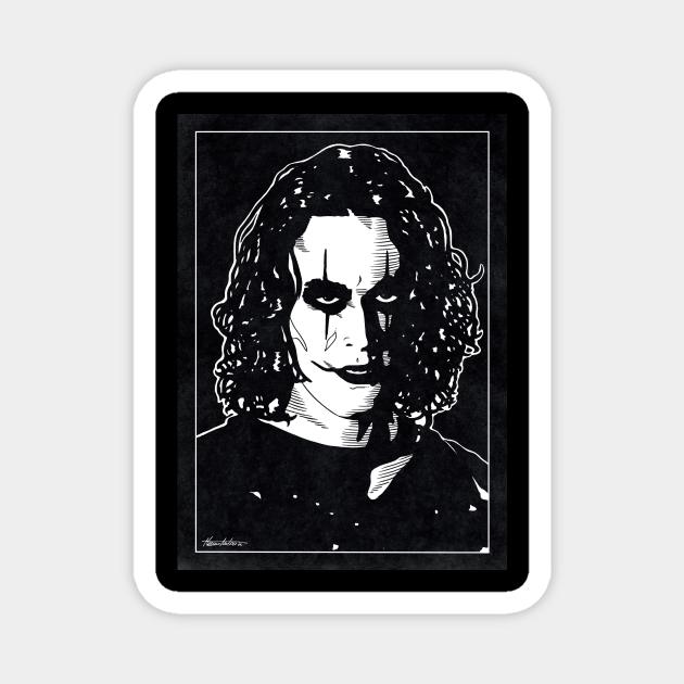 ERIC DRAVEN - The Crow (Black and White) Magnet by Famous Weirdos