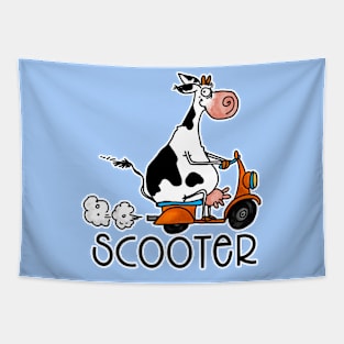 Scooter Cow Tapestry