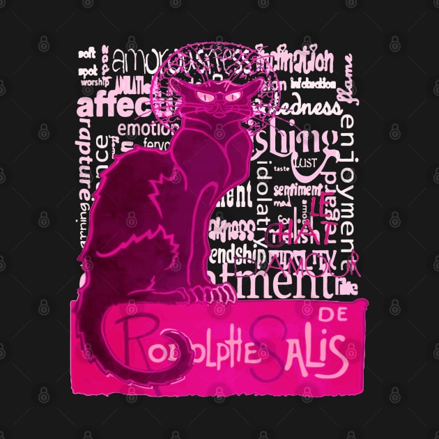 Le Chat D'Amour In Pink With Words of Love by taiche