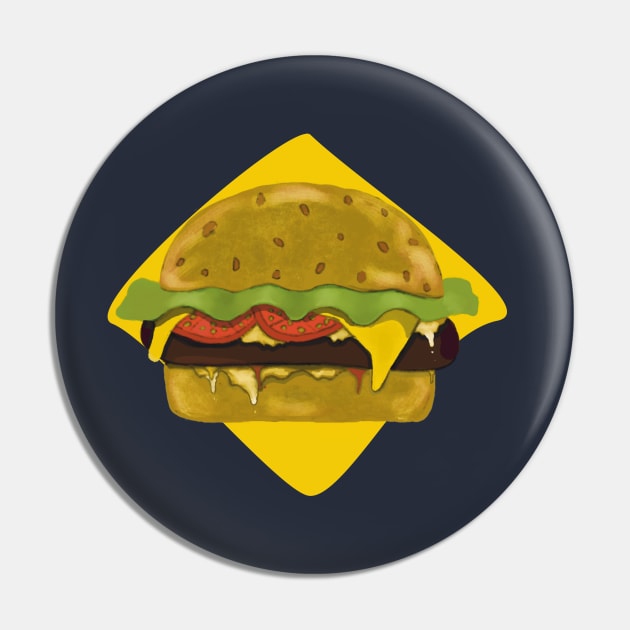 Burguer Cheese Pin by glillustrator