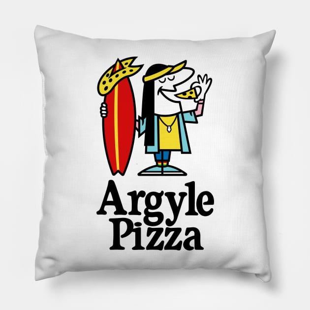 Argyle Pizza v2 Pillow by demonigote
