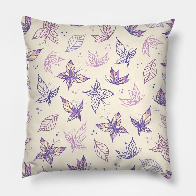 Gently design with butterflies Pillow by ziryna