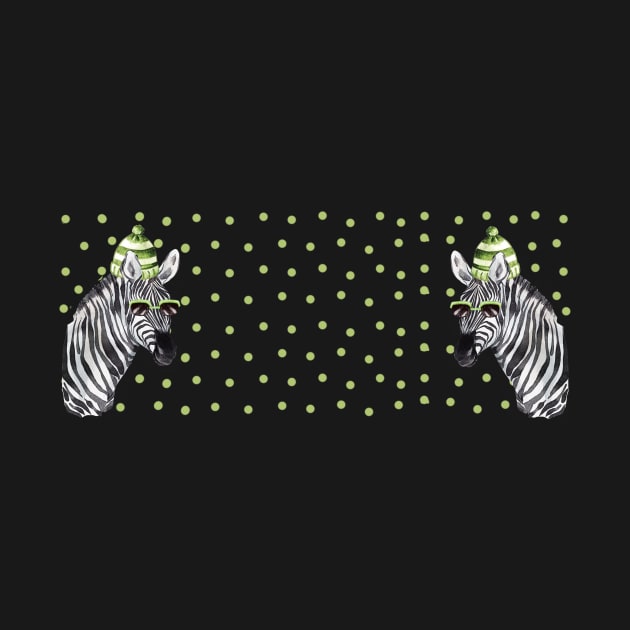 Zebra With Green Polkadots by kansaikate