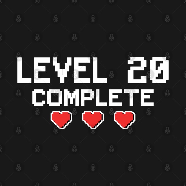 Level 20 Complete 20th Birthday 20 Years Gamer by Kuehni