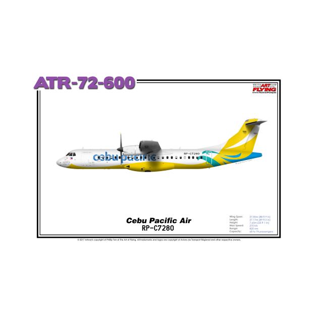 Avions de Transport Régional 72-600 - Cebu Pacific Air (Art Print) by TheArtofFlying