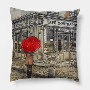 Cafe montmartre Pillow