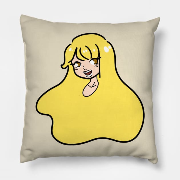 Blonde Lady Portrait Pillow by saradaboru