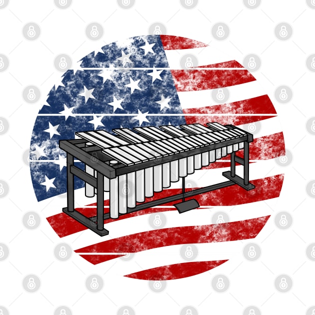 Vibraphone USA Flag Vibraphonist Percussionist Musician 4th July by doodlerob