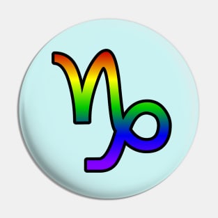 Capricorn Rainbow Pride Symbol Pin