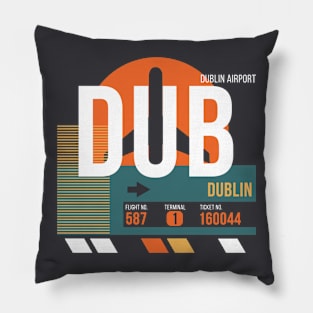 Dublin (DUB) Airport Code Baggage Tag Pillow