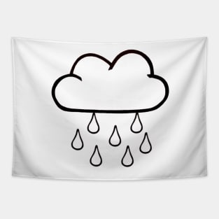 Rainy Cloud Design (White) Tapestry