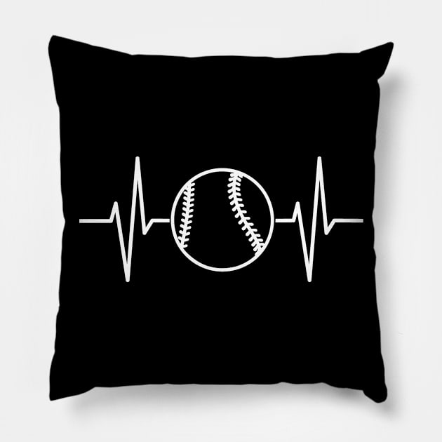 Sports Heartbeat Baseball Heartbeat Baseball Gift Pillow by StacysCellar