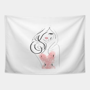 fashion chic girl illustration Tapestry