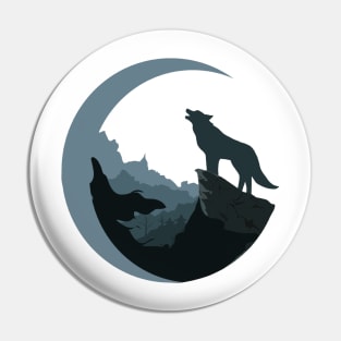 The Wolf who loves the moon Pin
