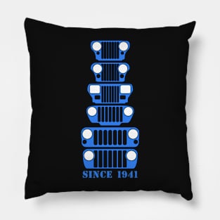 Jeep Grills Light Blue Logo Pillow