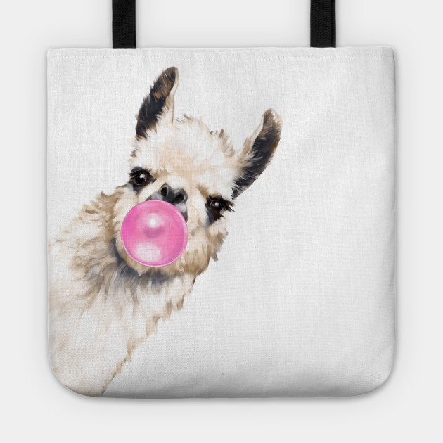 Bubble Gum Sneaky Llama - Llama - Tote