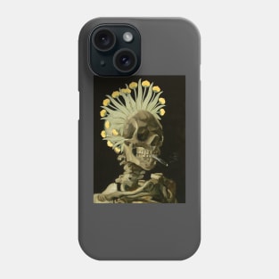 Smoking Skeleton with Floral Headdress Phone Case