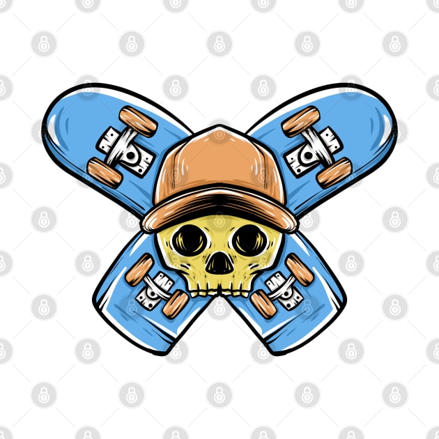 skate skull by yud art