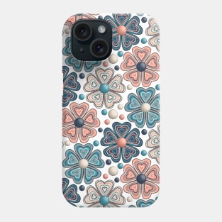 Floral Pattern Art On White Background Phone Case