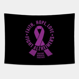 Alzheimer's Awareness T-shirt. Fight Alzheimer's Ribbon Tapestry