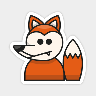 Fox Head Cartoon Illustration Magnet