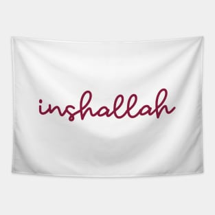 inshallah - maroon red Tapestry